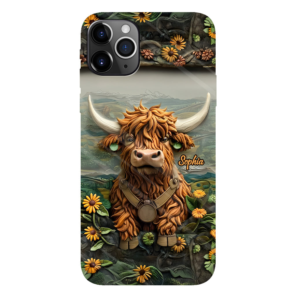 Coque de téléphone personnalisée avec imprimé vache des Highlands - Mignonne vache des Highlands