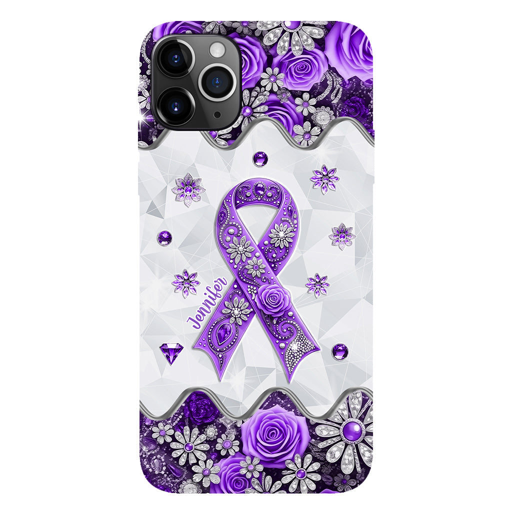 Sensibilisation au cancer - Coque de téléphone personnalisée avec impression intégrale sur la sensibilisation au cancer du pancréas