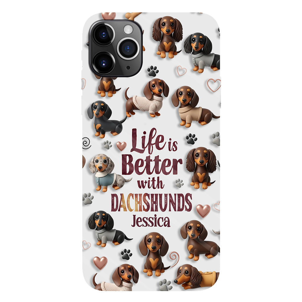 Juste une fille qui aime les chiens - Coque de téléphone personnalisée avec impression intégrale de chien