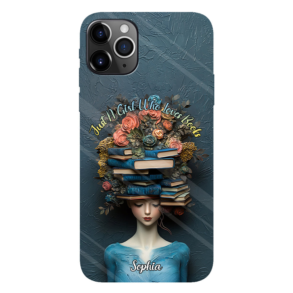 Une fille qui aime les livres - Coque de téléphone personnalisée avec impression intégrale d'un livre