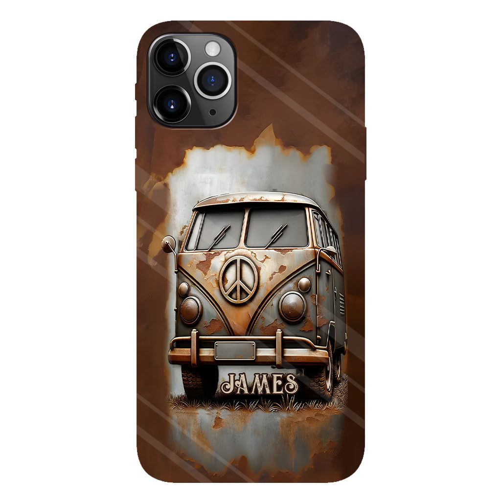 Camper Van Peace Symbol Vintage Soul - Personalized Hippie Full Print Phone Case