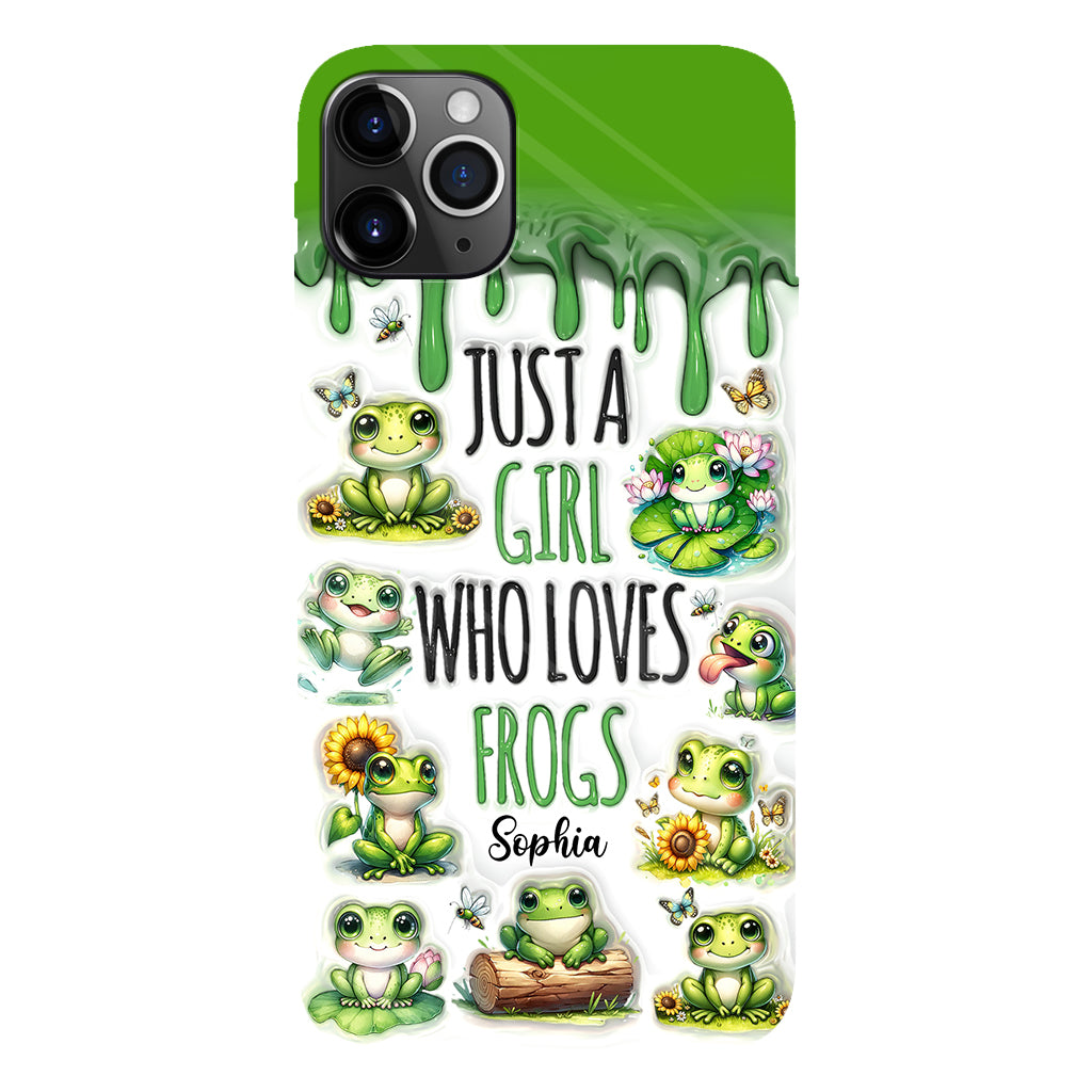 Une fille qui adore les grenouilles - Coque de téléphone personnalisée avec motif grenouille