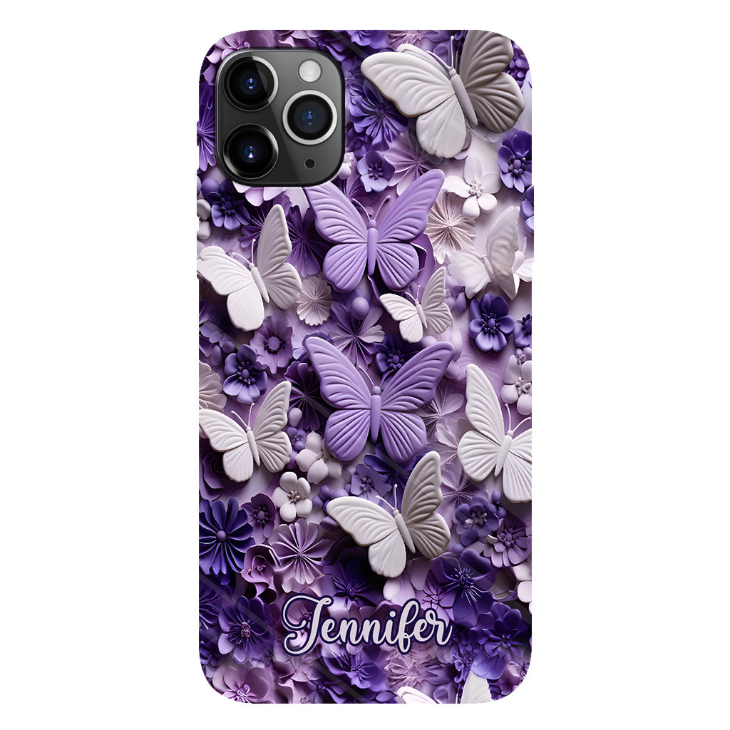 Purple Butterflies - Personalized Butterfly Full Print Phone Case