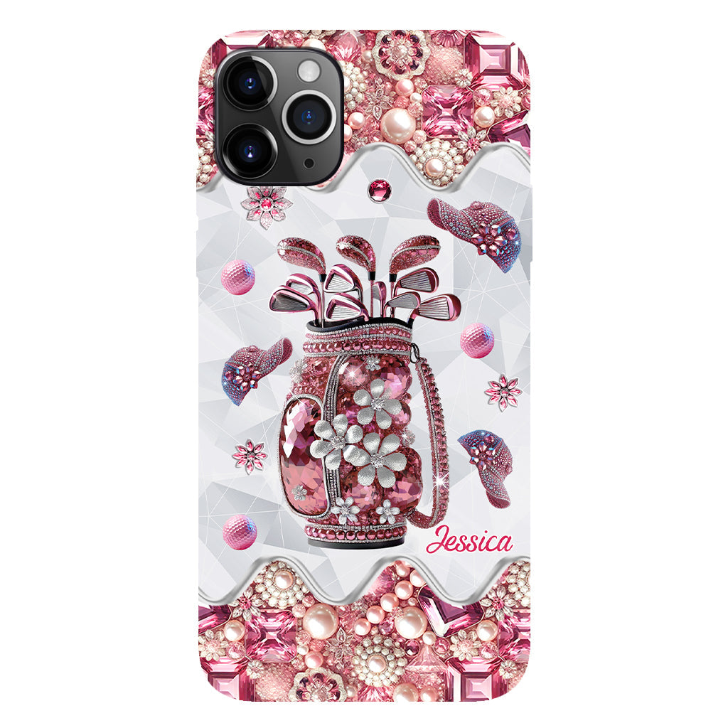 Une fille qui adore le golf - Coque de téléphone personnalisée avec imprimé golf intégral