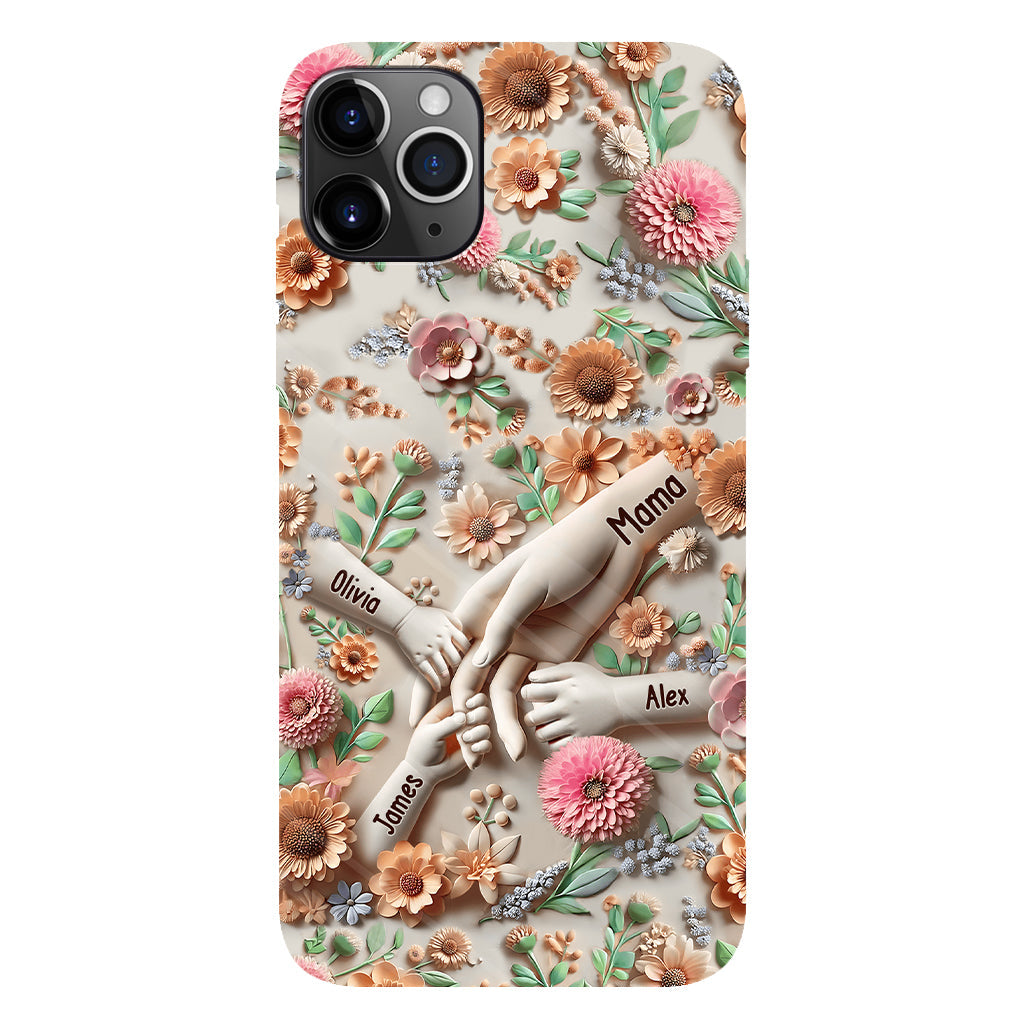 Tiens-nous la main - Coque de téléphone personnalisée avec impression intégrale pour maman