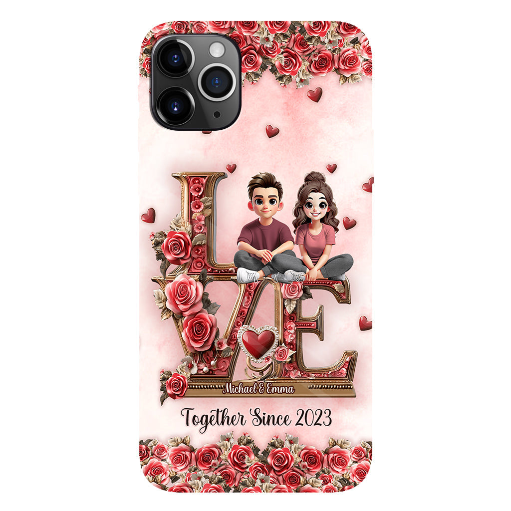 Je t'aimerai toujours - Coque de téléphone personnalisée pour couple avec impression intégrale