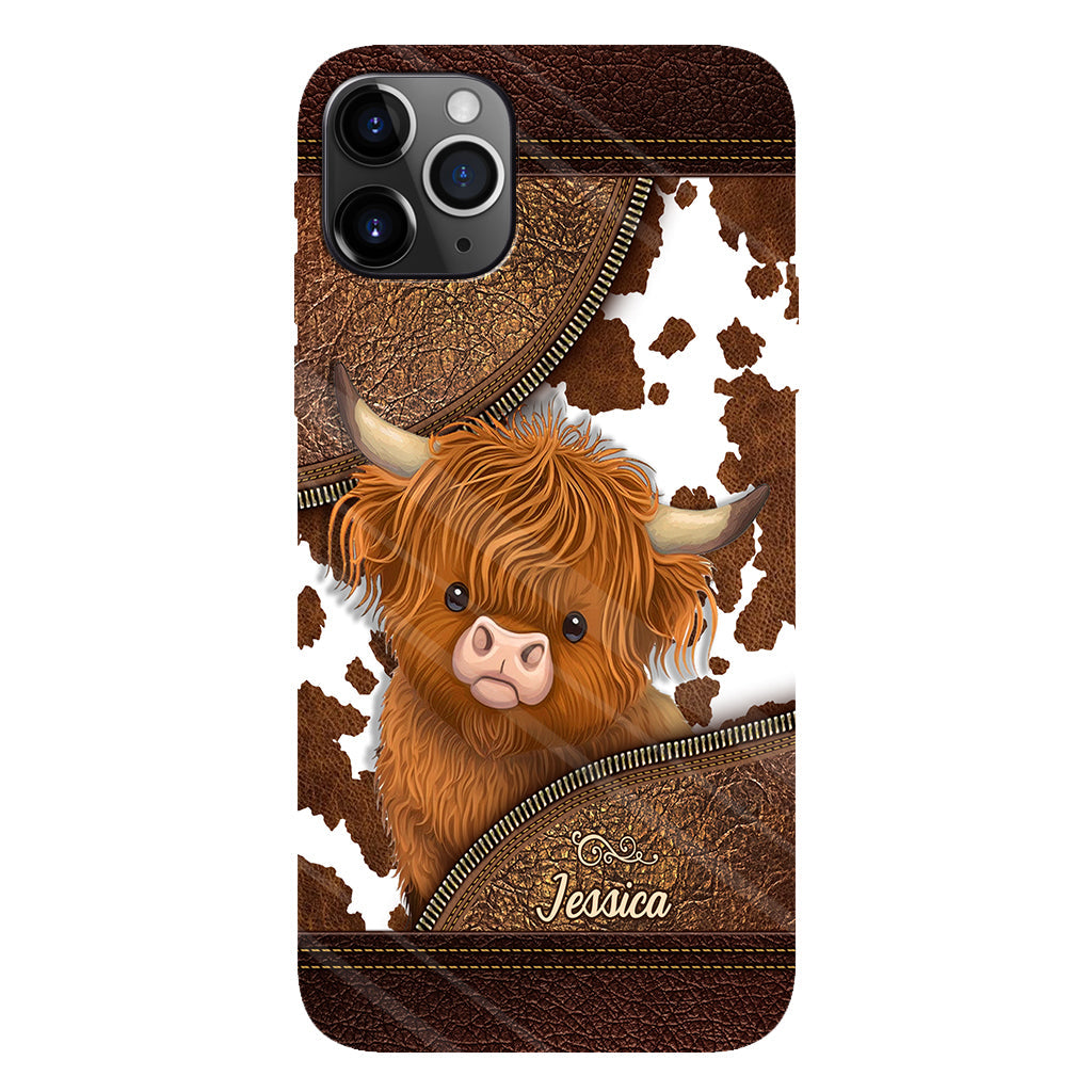 Juste une fille qui aime les vaches des Highlands - Coque de téléphone personnalisée avec impression intégrale