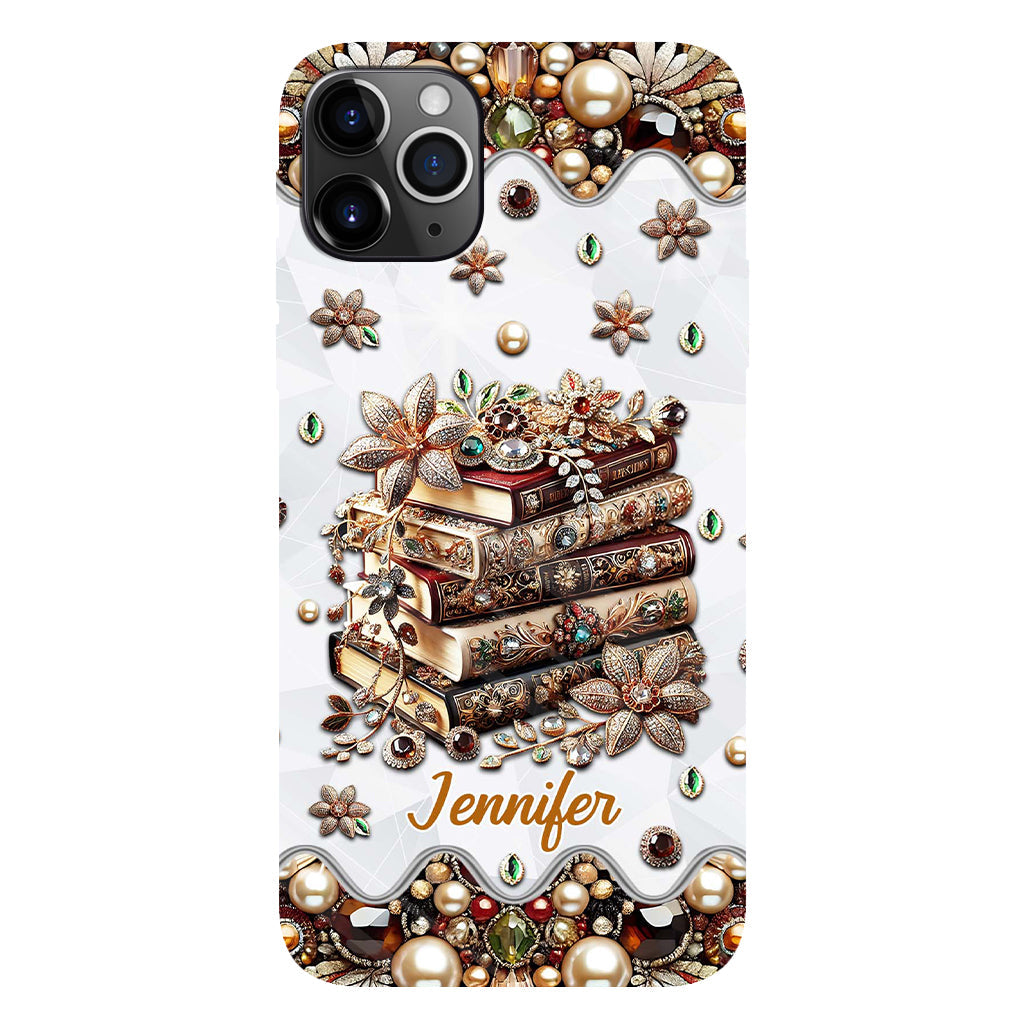 Une fille qui aime les livres - Coque de téléphone personnalisée avec impression intégrale d'un livre