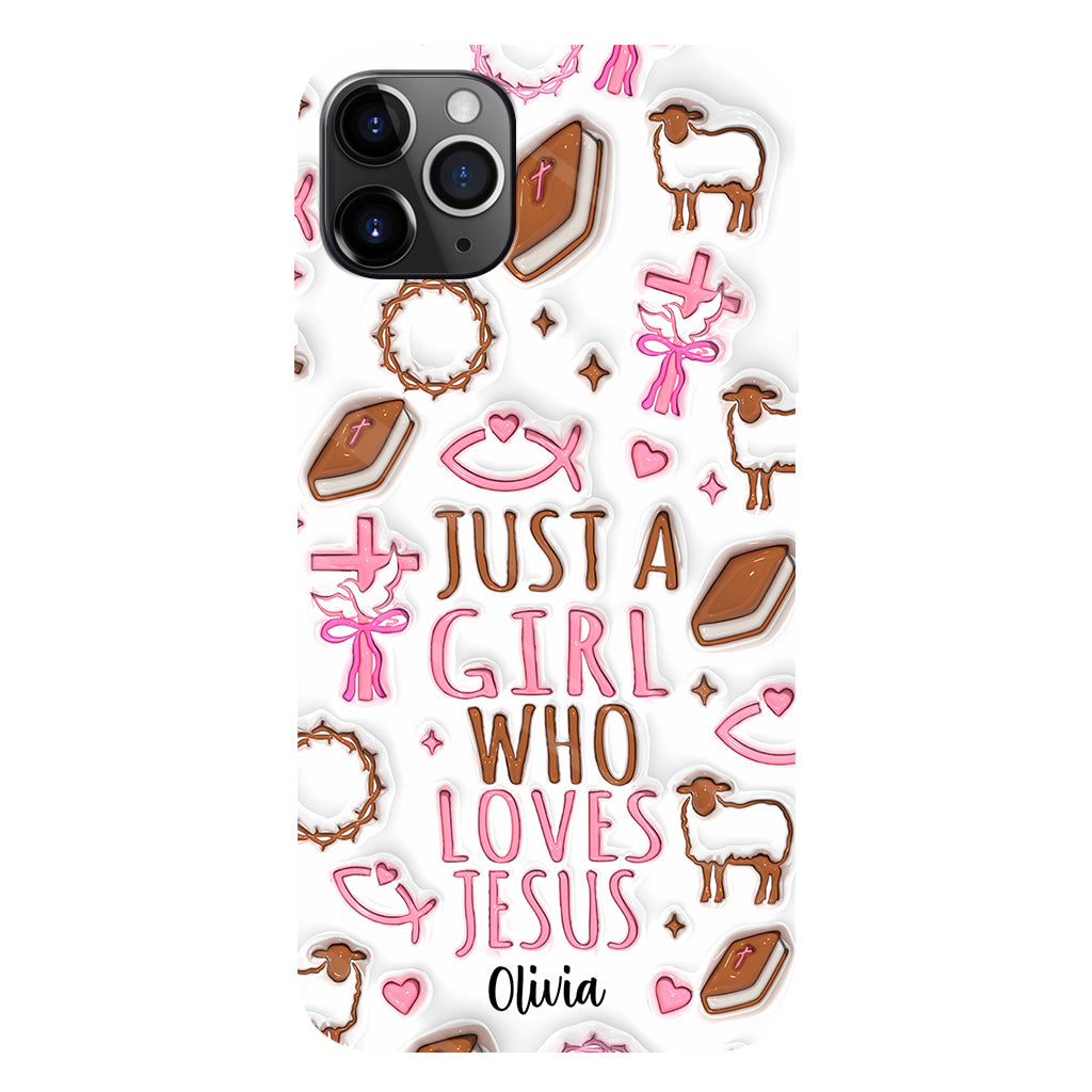 Juste une fille qui aime Jésus - Coque de téléphone personnalisée avec impression chrétienne intégrale