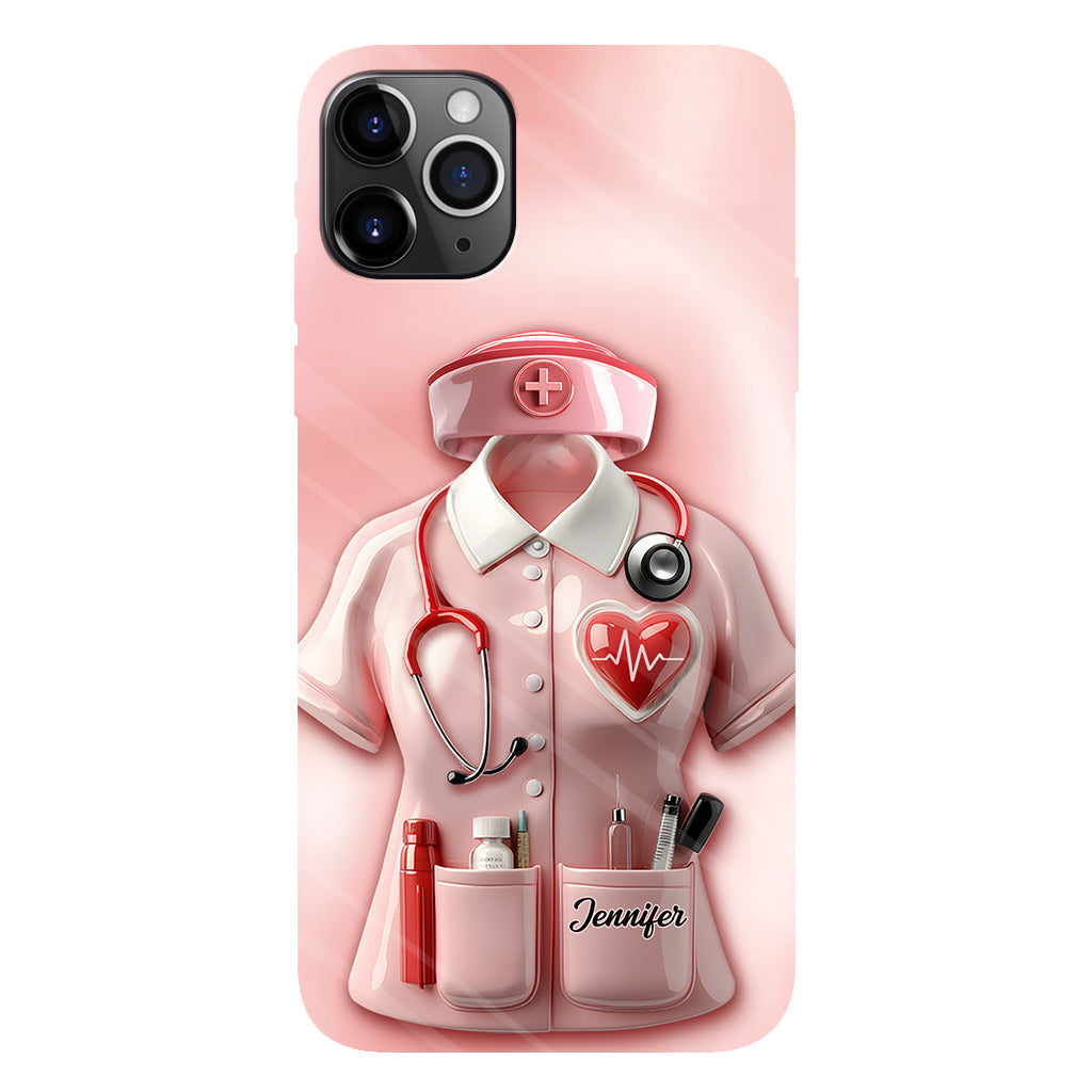 Les infirmières sont au cœur des soins de santé - Coque de téléphone personnalisée avec le texte intégral « Infirmière »