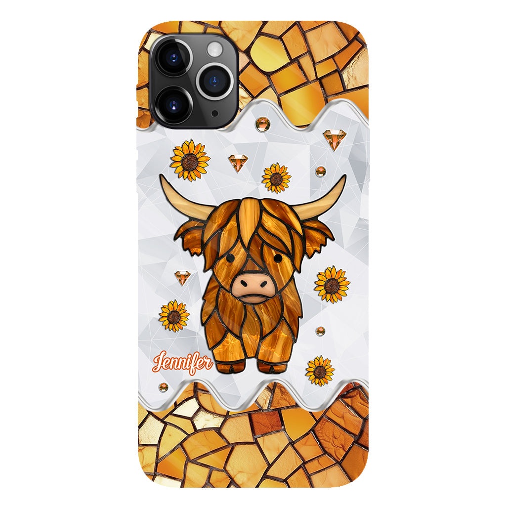 Adorable vache des Highlands - Coque de téléphone personnalisée avec imprimé intégral vache des Highlands