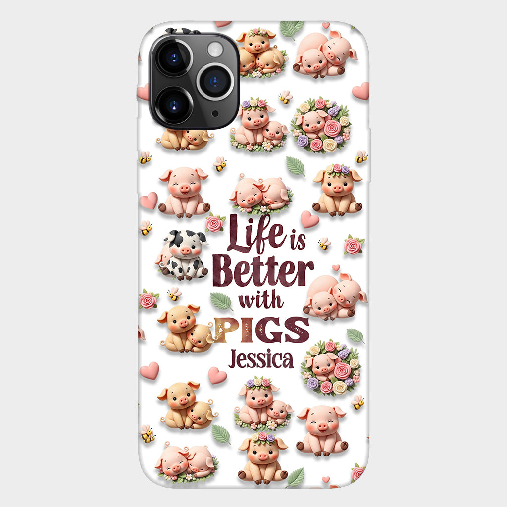 Just A Girl Who Loves Pigs - Personalized Pig Lover Full Print Phone Case