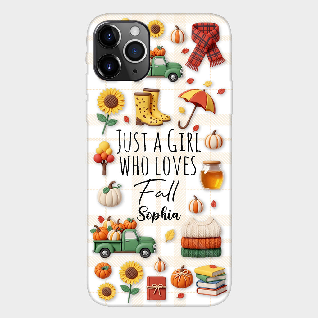 Juste une fille qui aime l'automne - Coque de téléphone personnalisée avec imprimé automnal