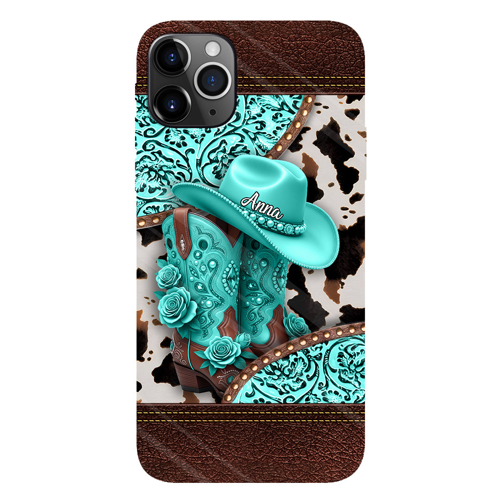 Western Cowgirl Boot - Personalized Cowgirl Full Print Phone Case