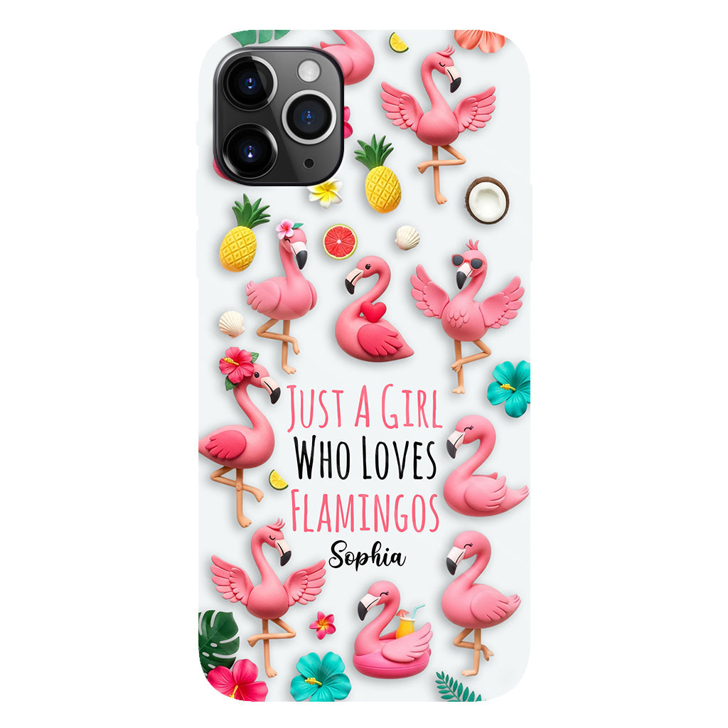 Coque de téléphone personnalisée « Flamants roses » avec motif intégral flamants roses