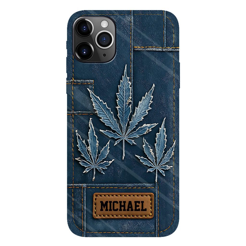 Distressed Denim Marijuanas - Personalized Weed Full Print Phone Case