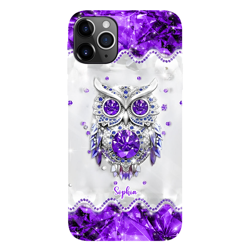 Purple Owl - Personalized Owl Full Print Phone Case