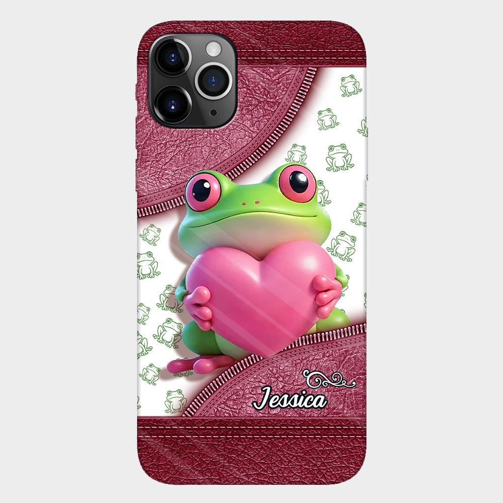 Coque de téléphone personnalisée Love Frog avec motif grenouille