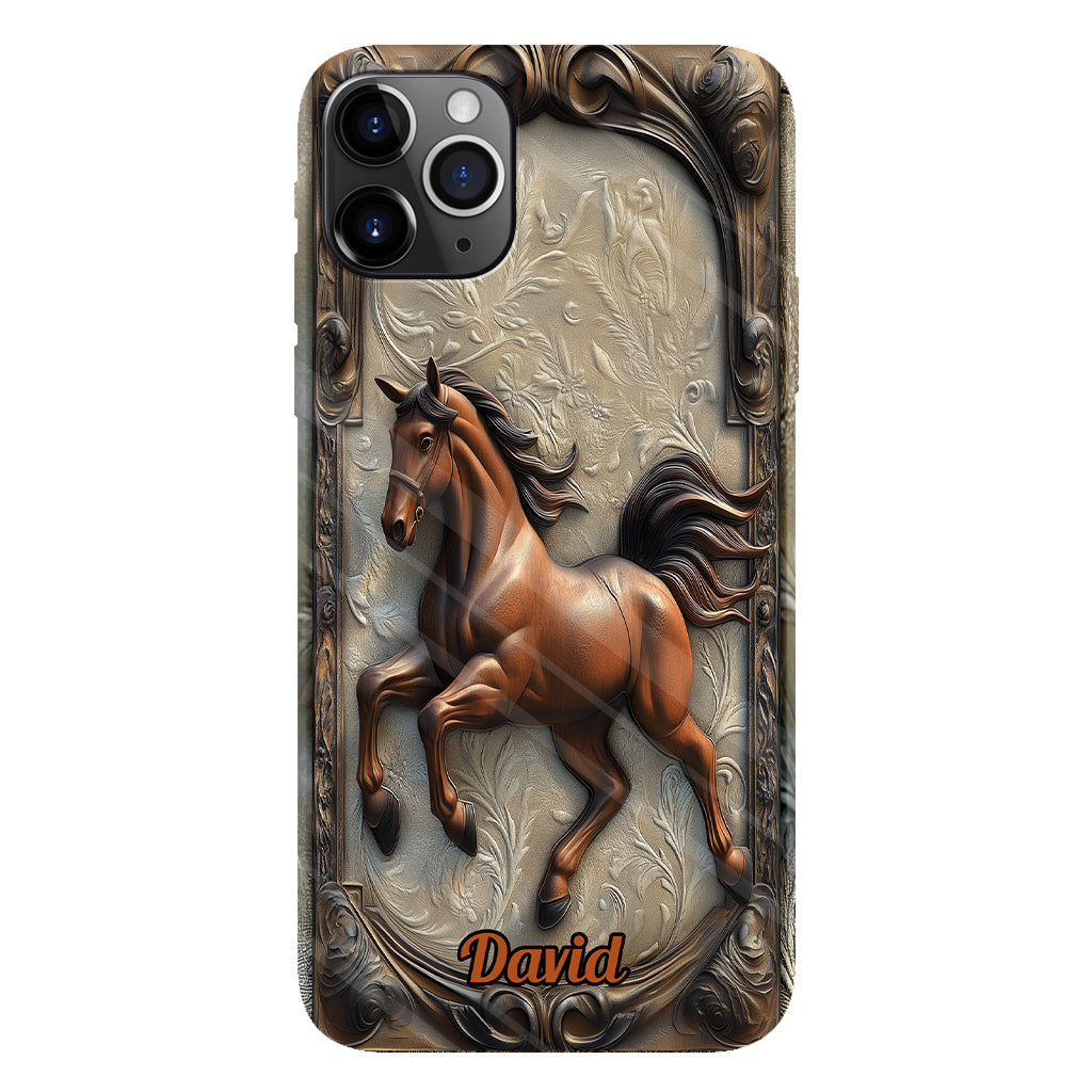 Coque de téléphone personnalisée Love Horse avec motif cheval intégral