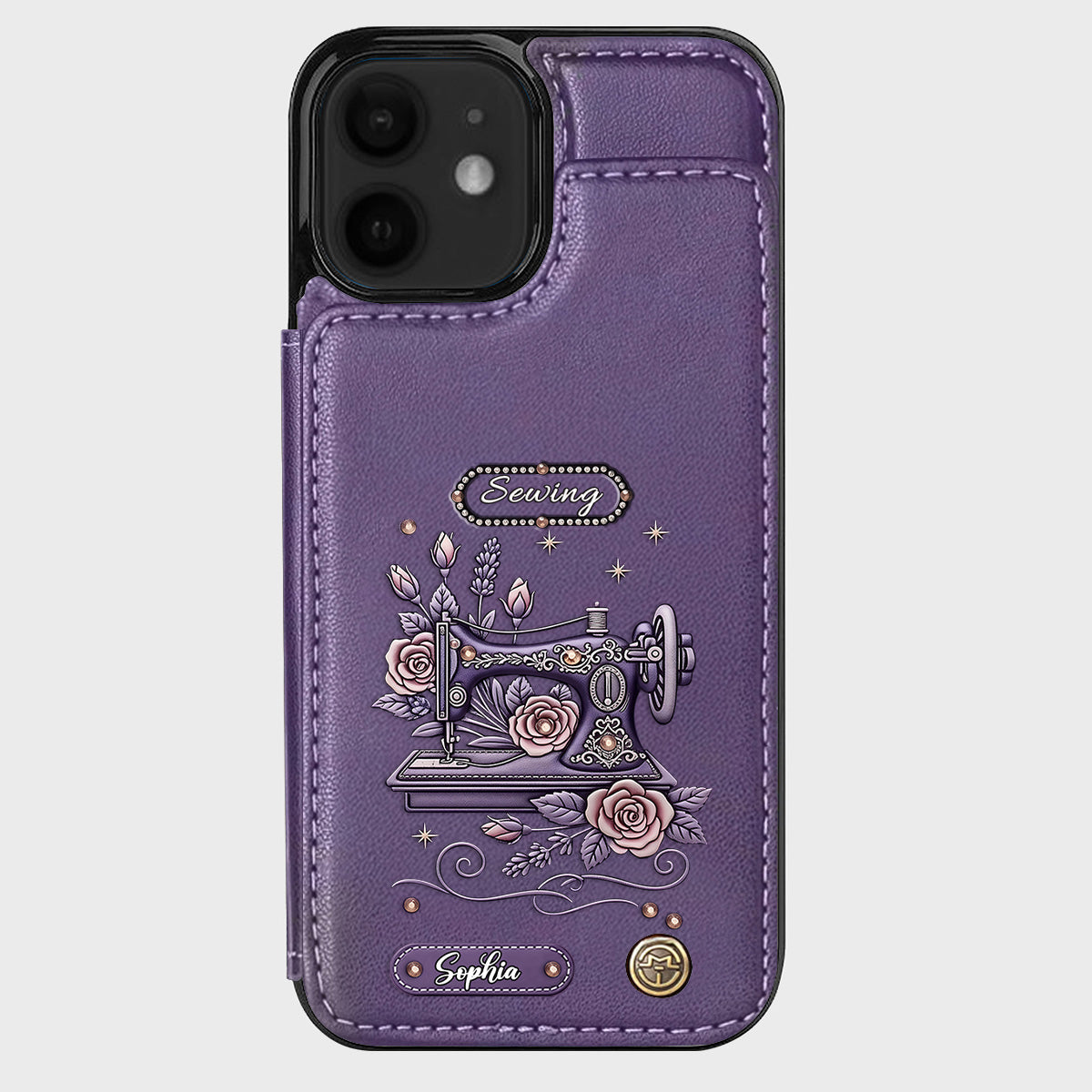 Passionnée de couture - Étui portefeuille personnalisé pour téléphone