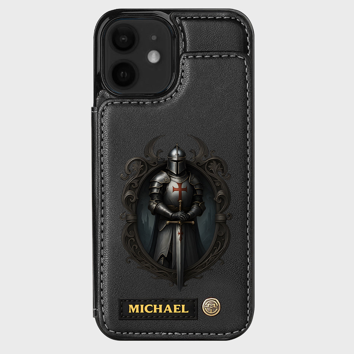 Étui portefeuille chrétien personnalisé Knight Of God -