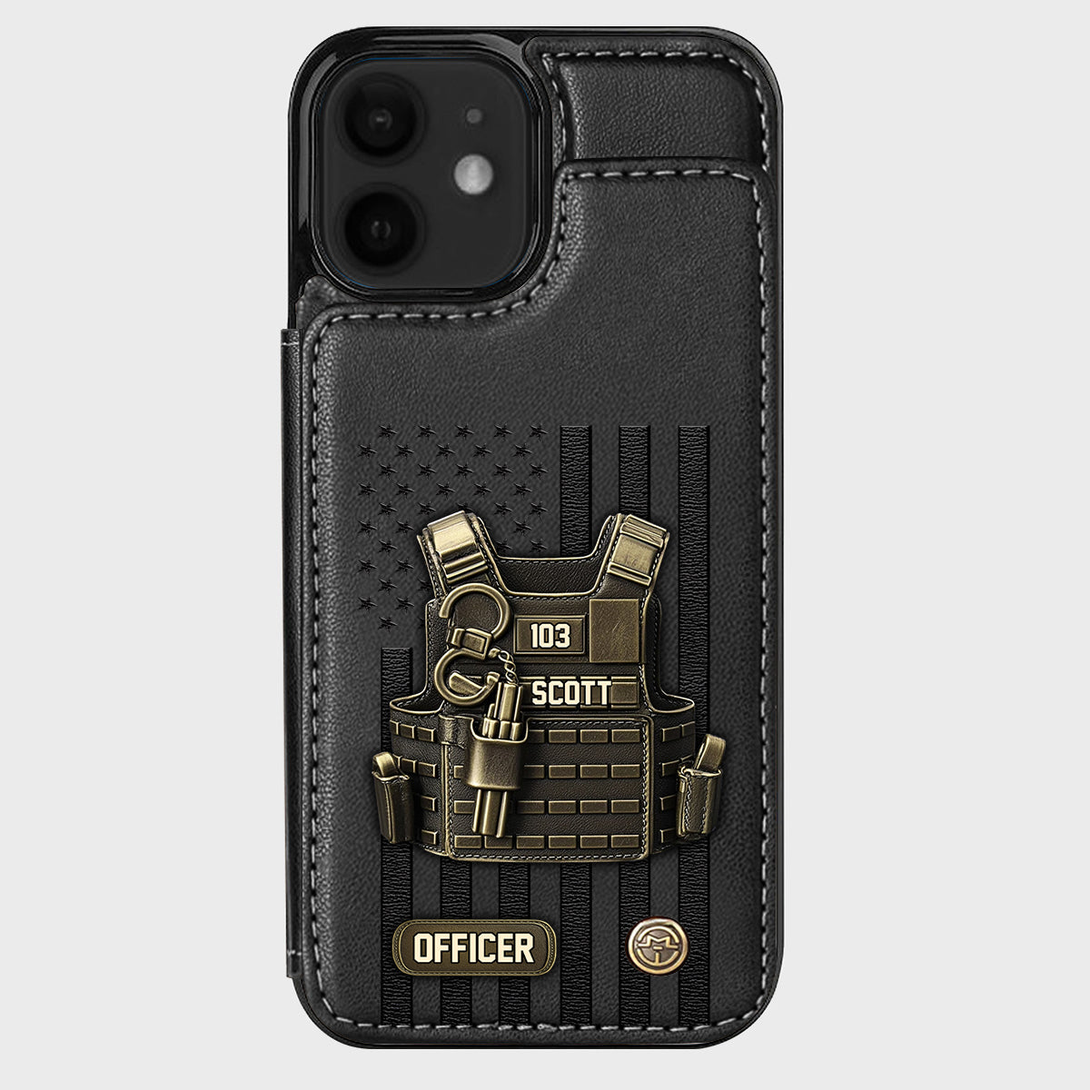 Fier d'être policier - Étui portefeuille personnalisé pour téléphone portable - Policier
