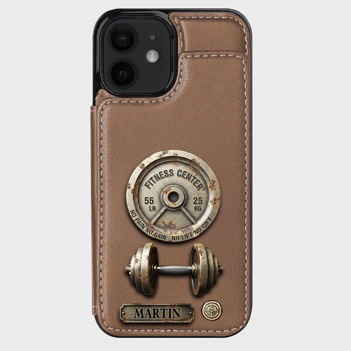 Pas de douleur, pas de gain - Étui portefeuille de téléphone personnalisé pour le fitness