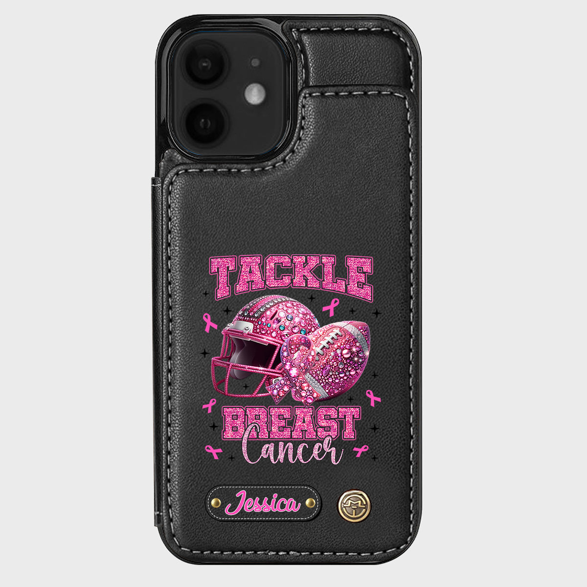 Pink Out - Étui portefeuille de téléphone personnalisé sur le thème du football