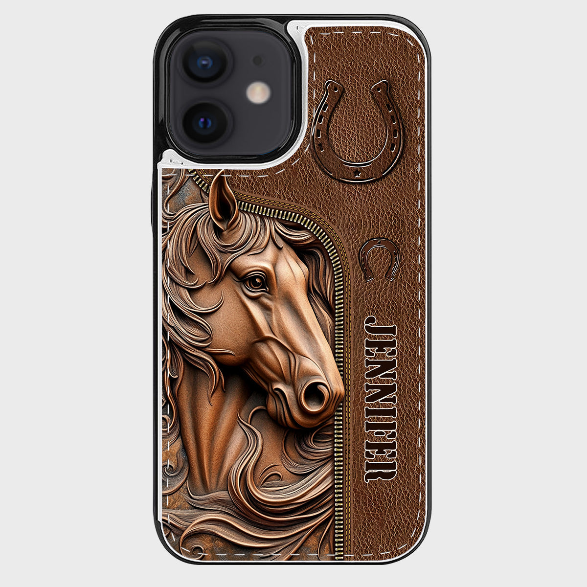 Facilement distrait par les chevaux - Étui portefeuille pliable personnalisé pour téléphone portable avec motif cheval