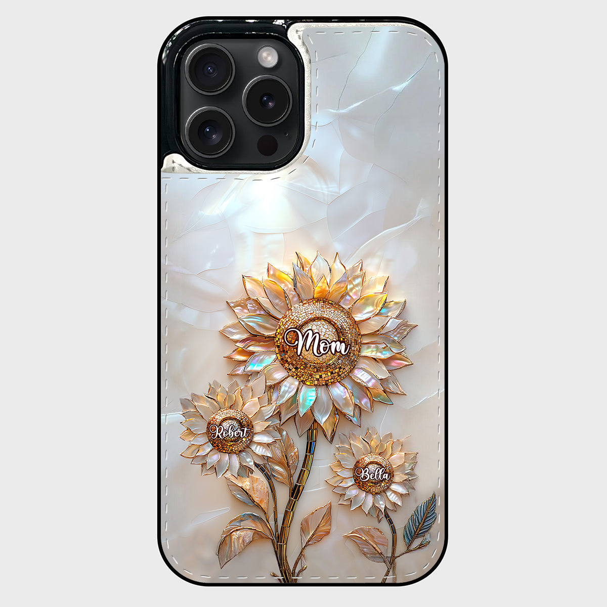 Bonne fête des mères ! Étui portefeuille pliable personnalisé pour téléphone portable.