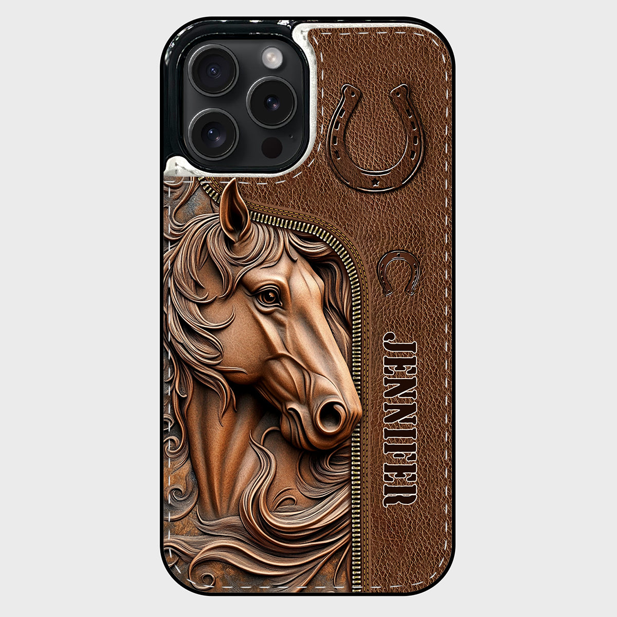 Facilement distrait par les chevaux - Étui portefeuille pliable personnalisé pour téléphone portable avec motif cheval