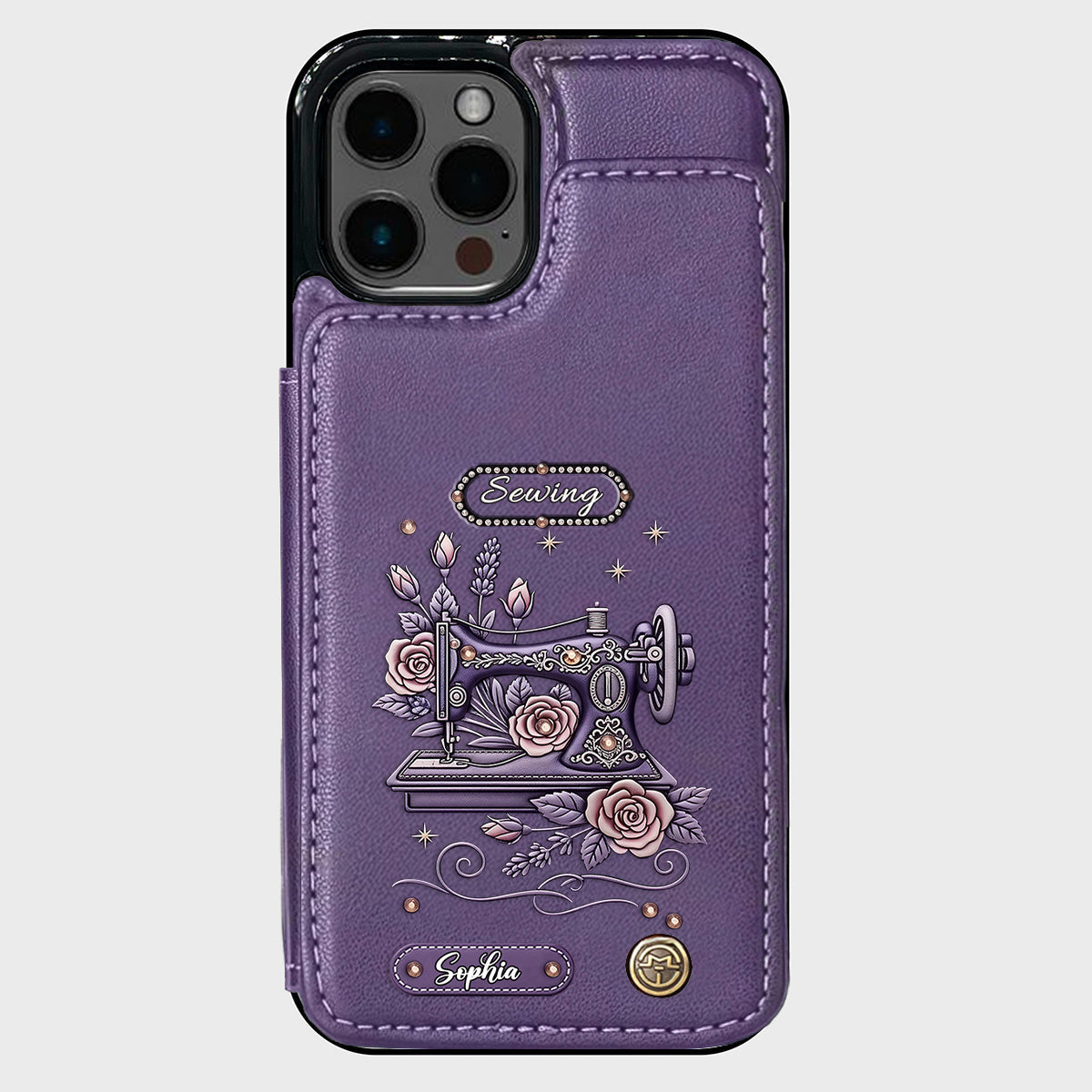Passionnée de couture - Étui portefeuille personnalisé pour téléphone