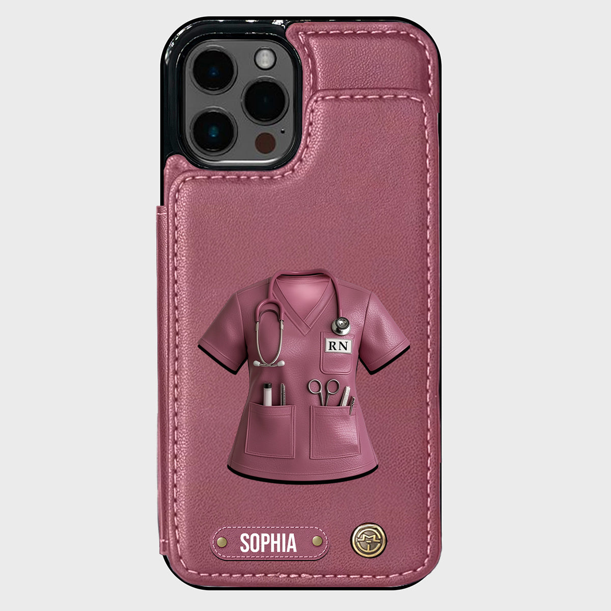 Infirmière fière - Étui portefeuille personnalisé pour téléphone