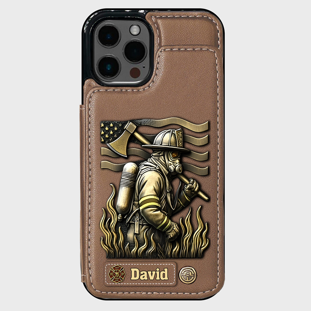 Fier pompier - Étui portefeuille personnalisé pour téléphone portable - Pompier