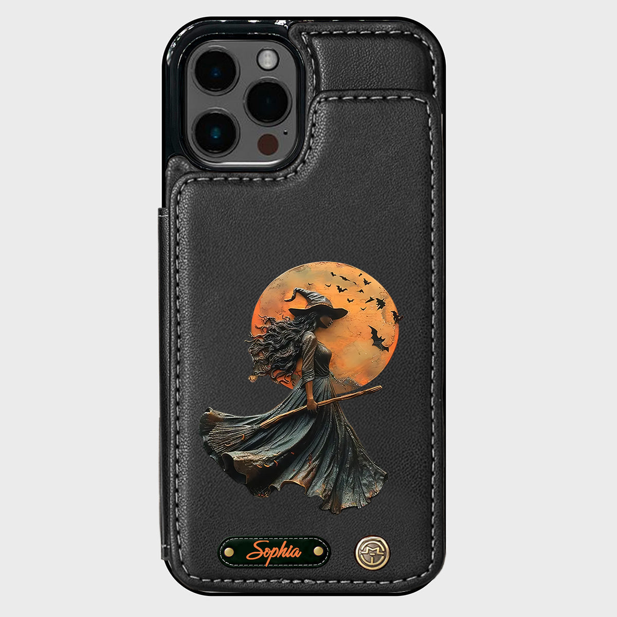 Étui portefeuille de téléphone personnalisé Sorcière Magique