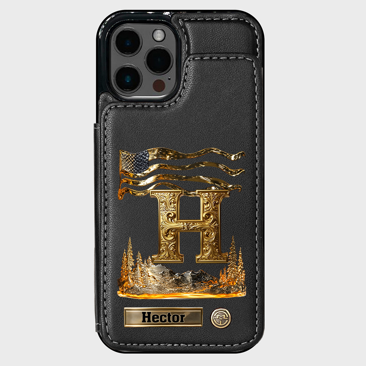 Name Initial Alphabet - Personalized Luxury Wallet Phone Case