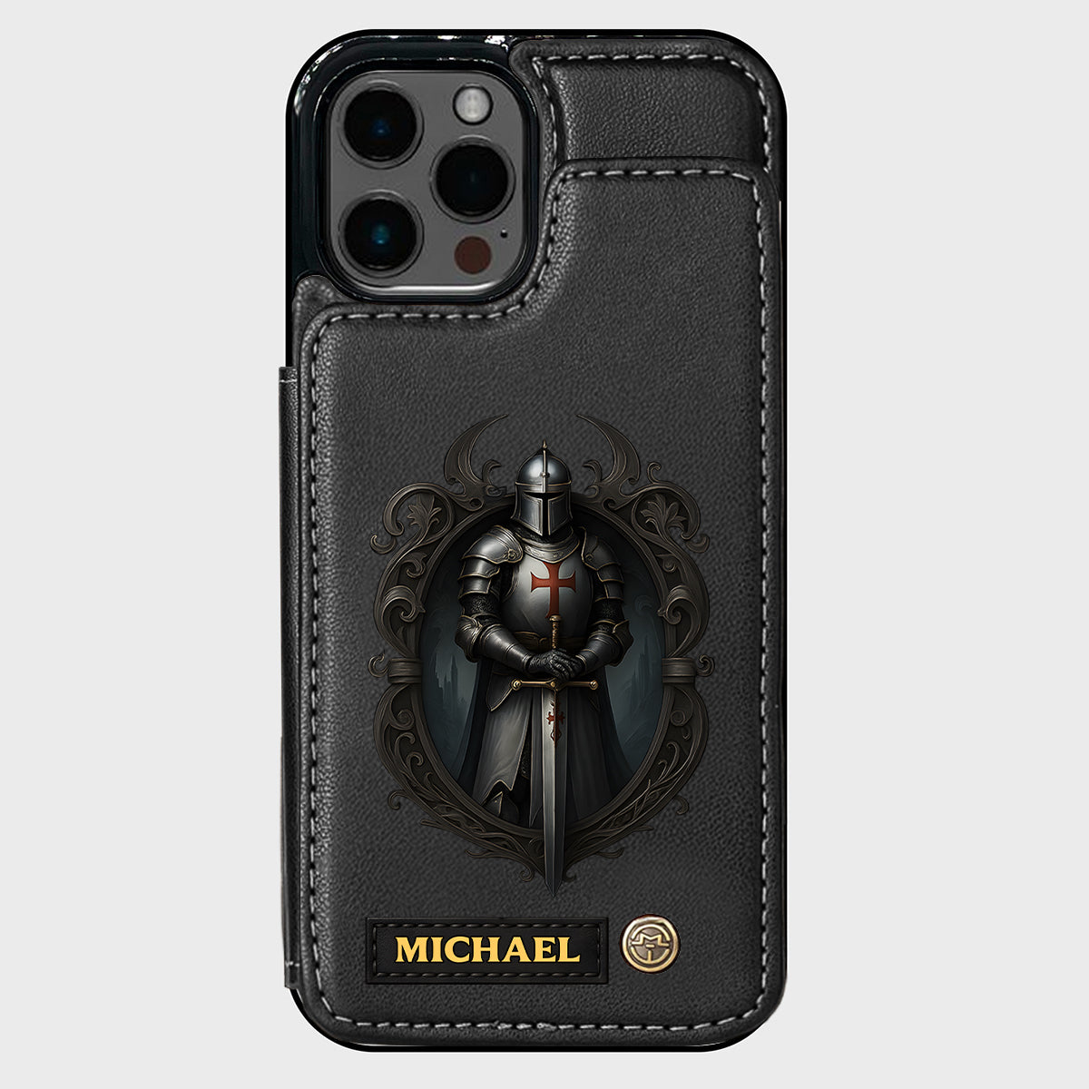 Étui portefeuille chrétien personnalisé Knight Of God -