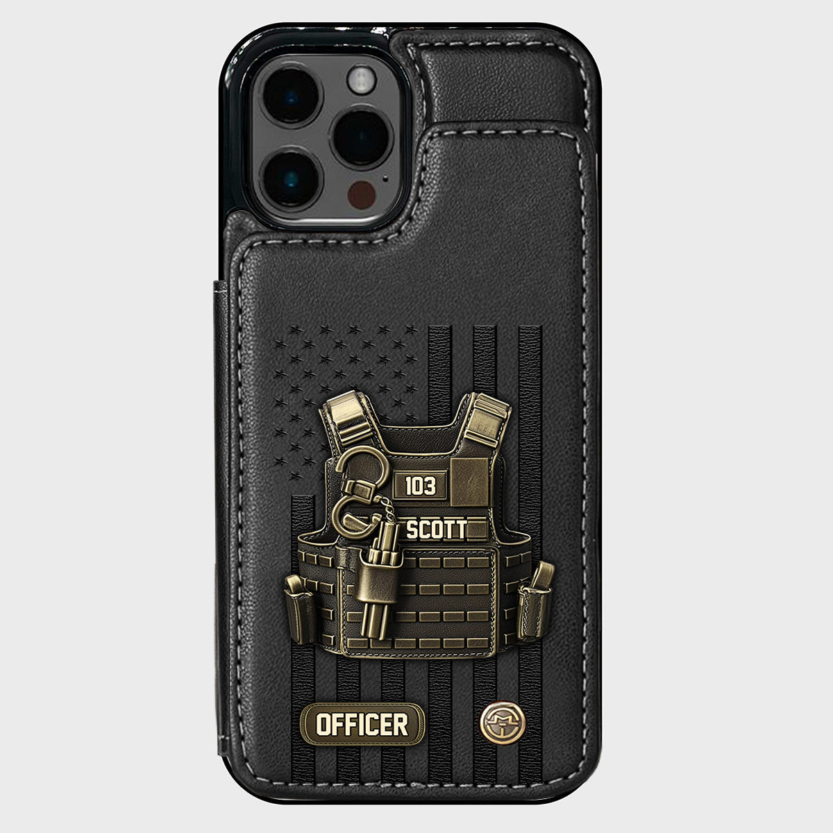 Fier d'être policier - Étui portefeuille personnalisé pour téléphone portable - Policier