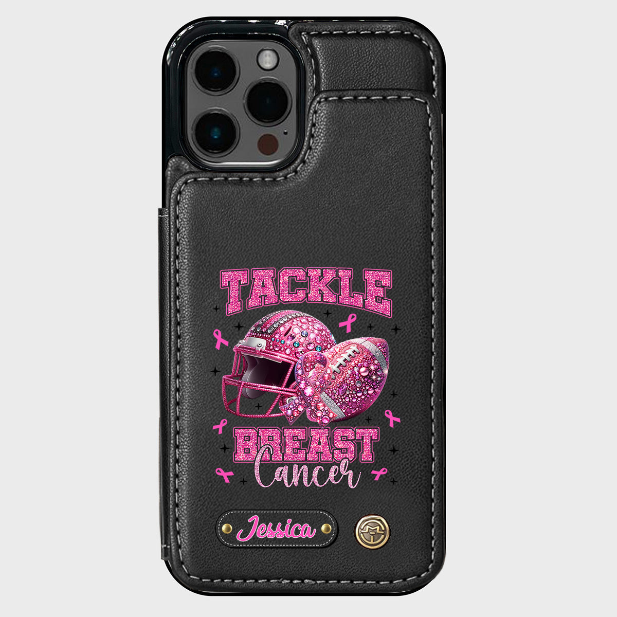 Pink Out - Étui portefeuille de téléphone personnalisé sur le thème du football