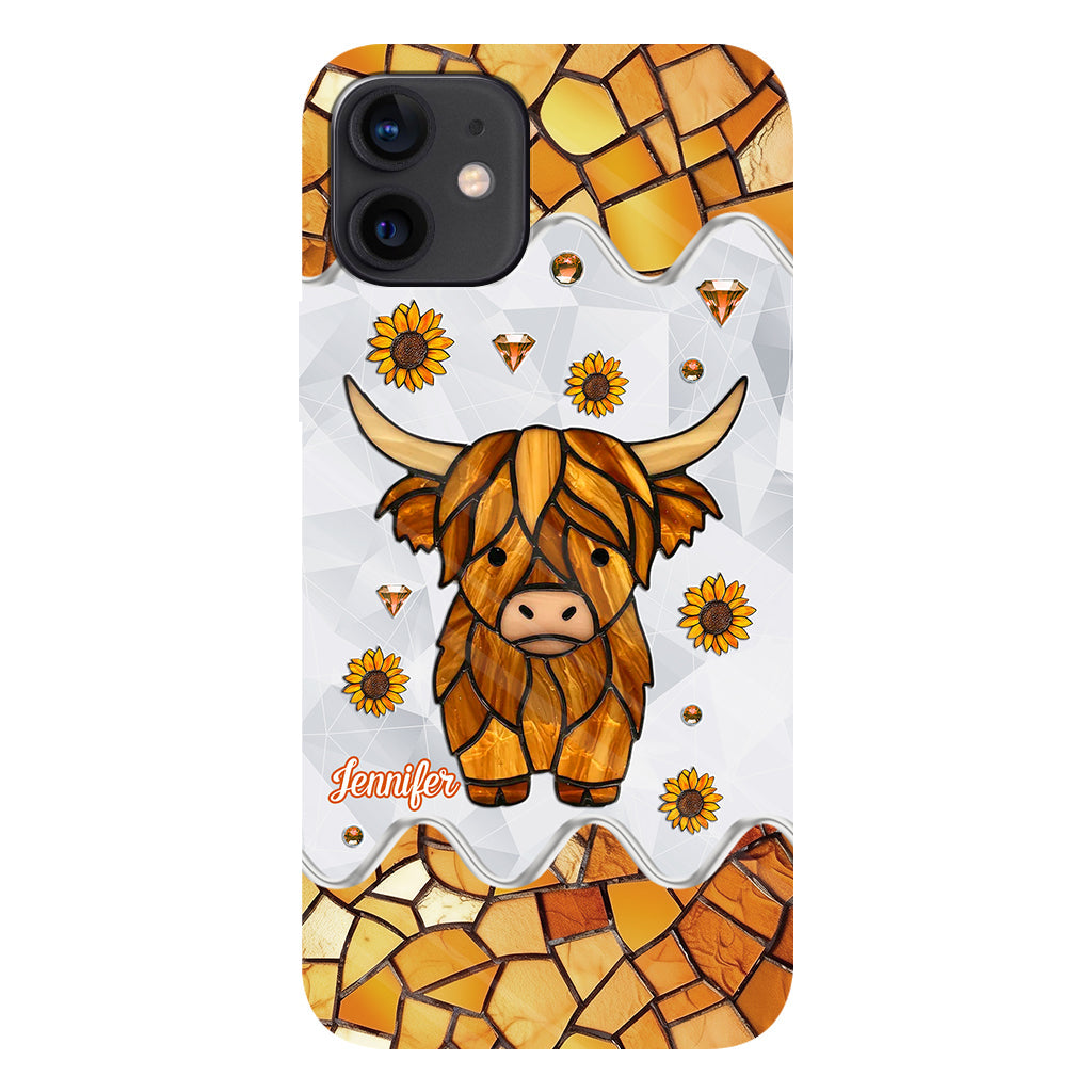 Adorable vache des Highlands - Coque de téléphone personnalisée avec imprimé intégral vache des Highlands