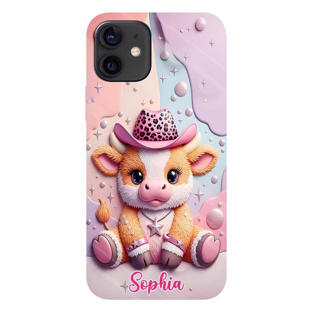 Adorable vache des Highlands - Coque de téléphone personnalisée avec imprimé intégral vache des Highlands