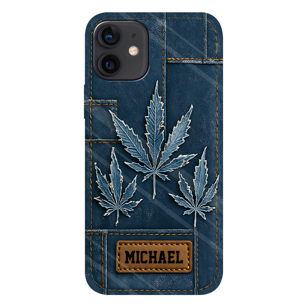 Distressed Denim Marijuanas - Personalized Weed Full Print Phone Case