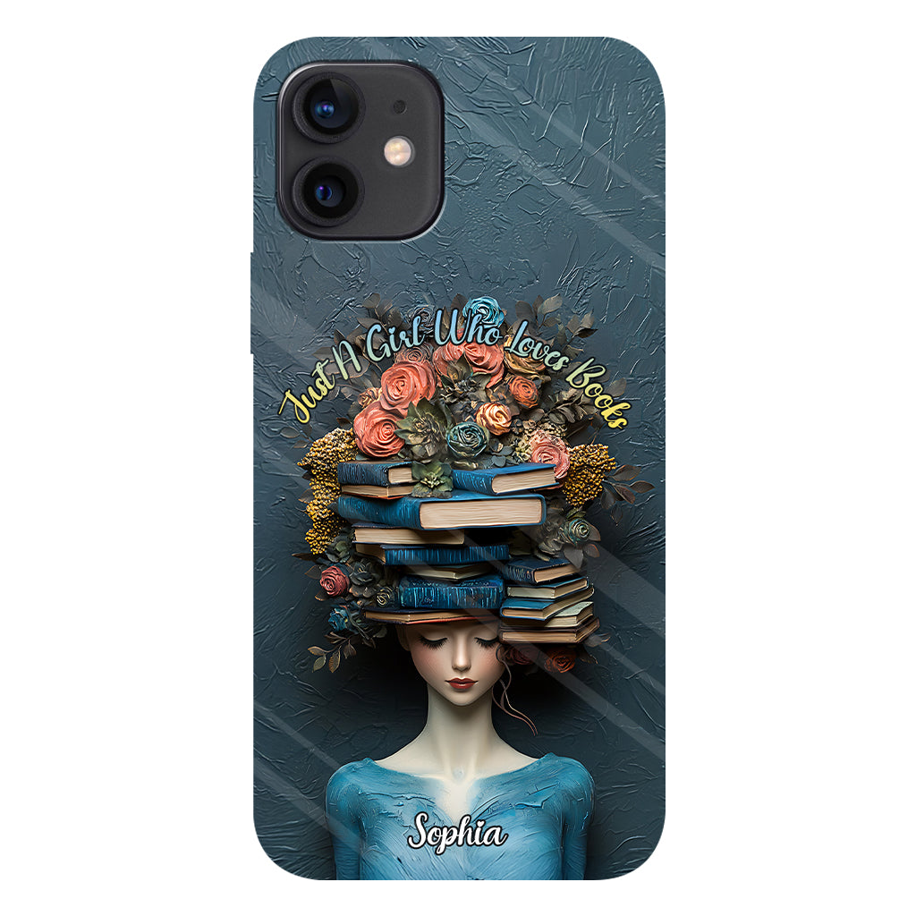 Une fille qui aime les livres - Coque de téléphone personnalisée avec impression intégrale d'un livre