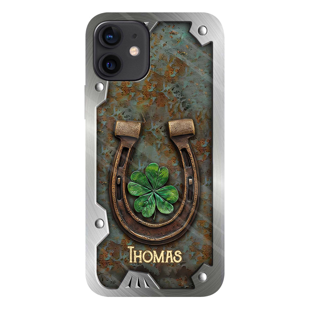 Lucky Horseshoe Shamrock - Personalized Horse Full Print Phone Case