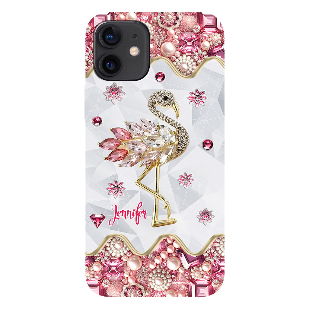 Juste une fille qui aime les flamants roses - Coque de téléphone personnalisée avec impression intégrale de flamants roses