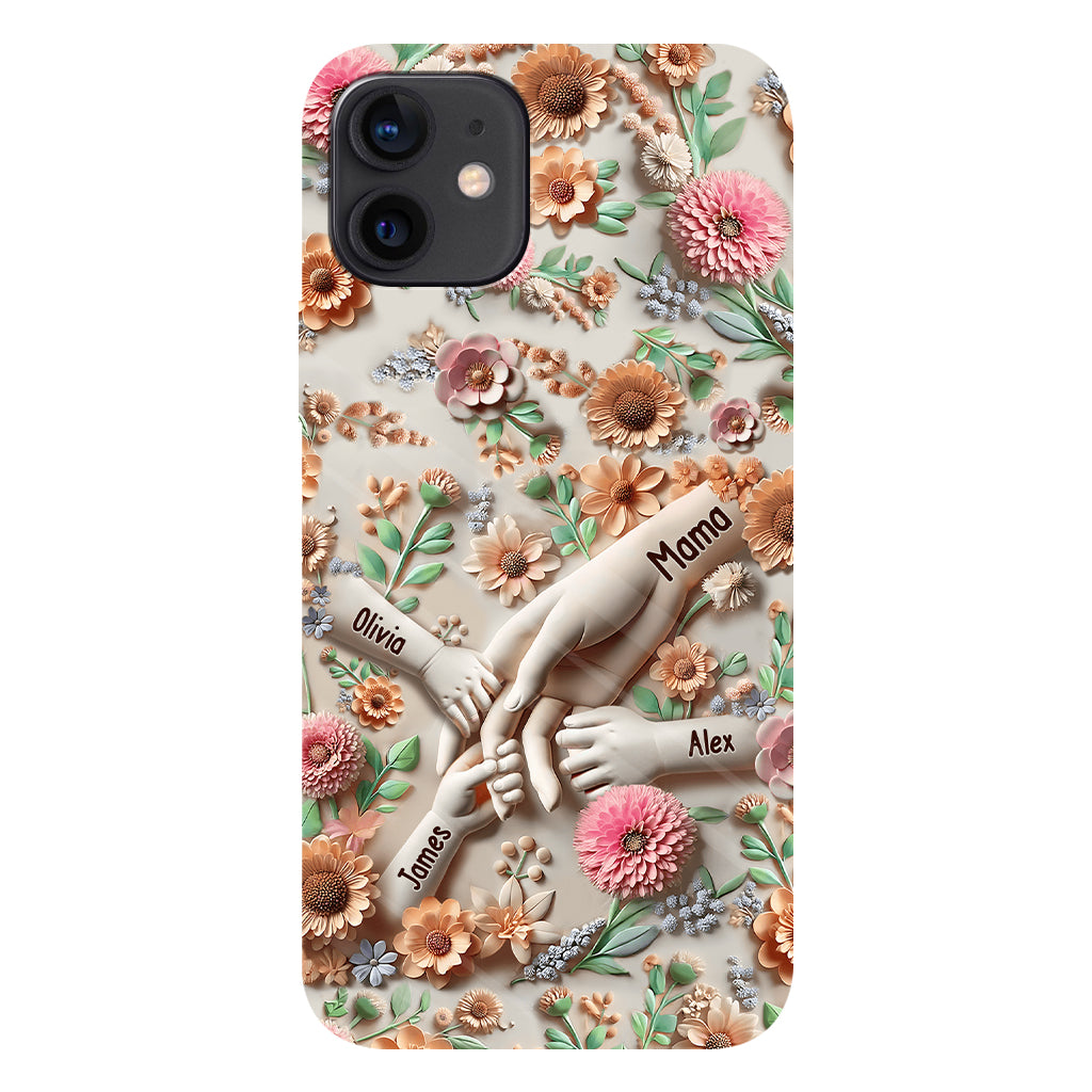 Tiens-nous la main - Coque de téléphone personnalisée avec impression intégrale pour maman