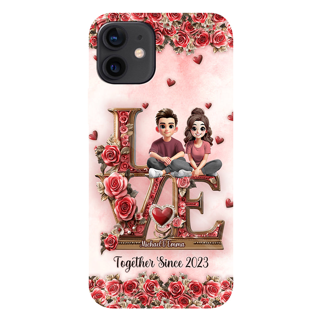 Je t'aimerai toujours - Coque de téléphone personnalisée pour couple avec impression intégrale