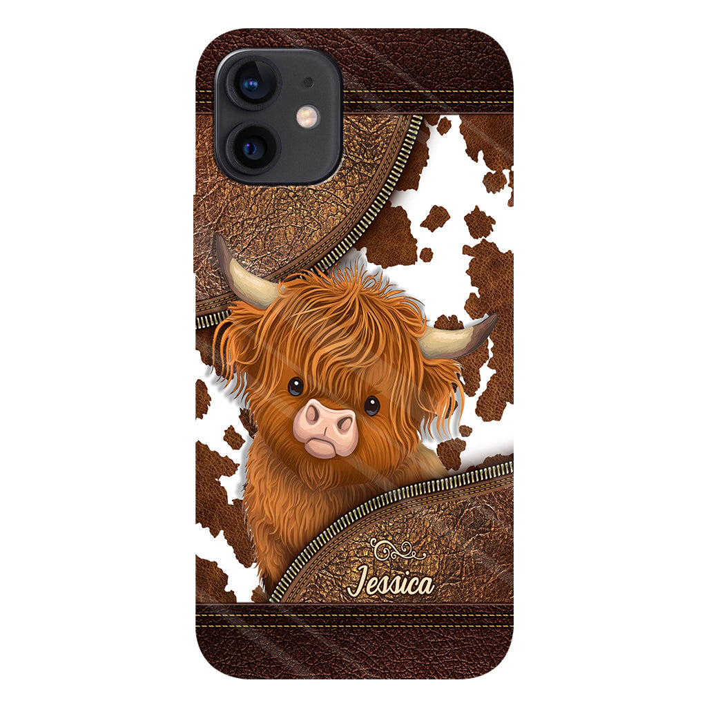 Juste une fille qui aime les vaches des Highlands - Coque de téléphone personnalisée avec impression intégrale