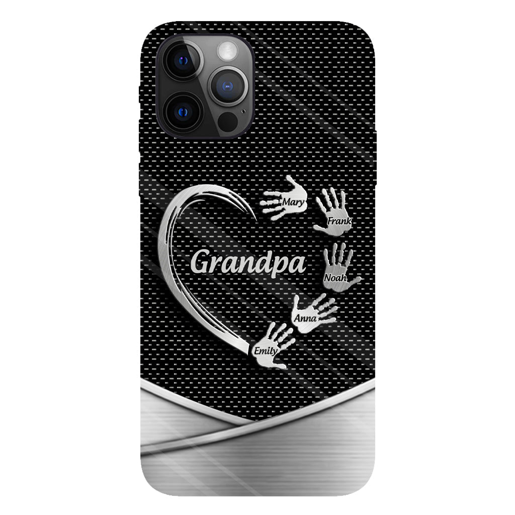 Grandpa Dad Kids Handprints - Personalized Father Full Print Phone Case