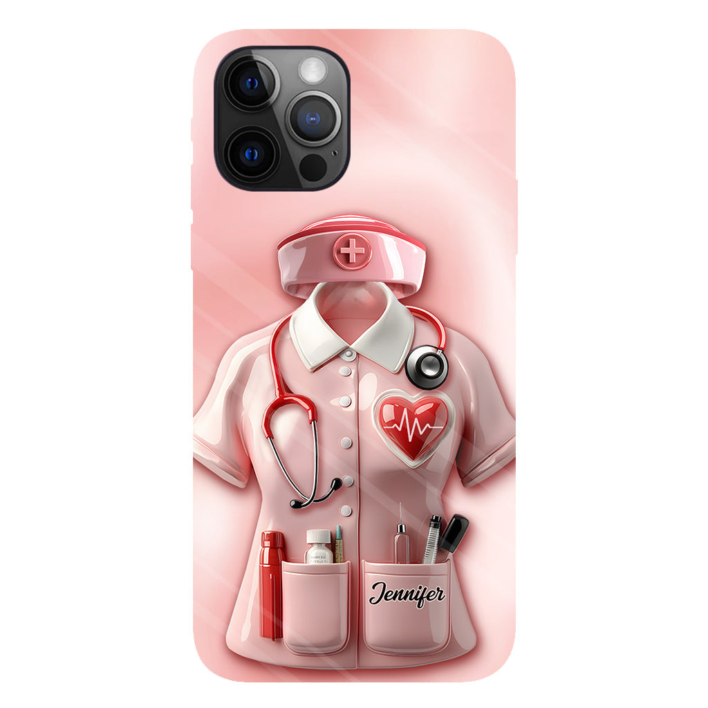 Les infirmières sont au cœur des soins de santé - Coque de téléphone personnalisée avec le texte intégral « Infirmière »